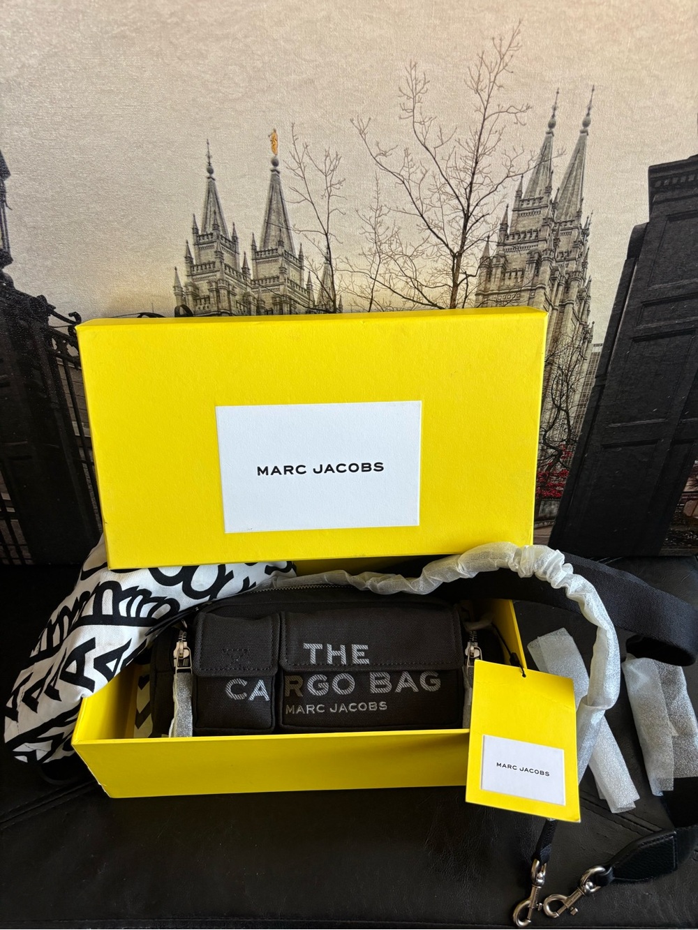 Marc Jacobs Black 'The Cargo Bag” Doble Strap